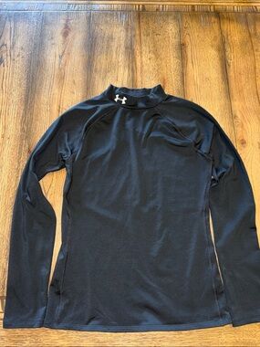 Under Armour Black Long-Sleeve Compression Shirt with Silver Logo